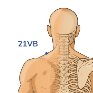 Jianjing - Punto de acupuntura 21VB - Meridiano de la vesícula biliar